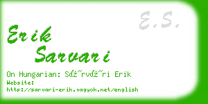 erik sarvari business card